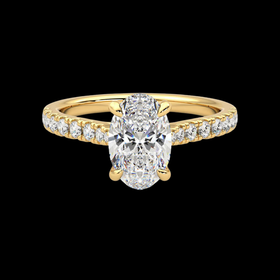 Customize Oval With Marquise And Round Side Stone