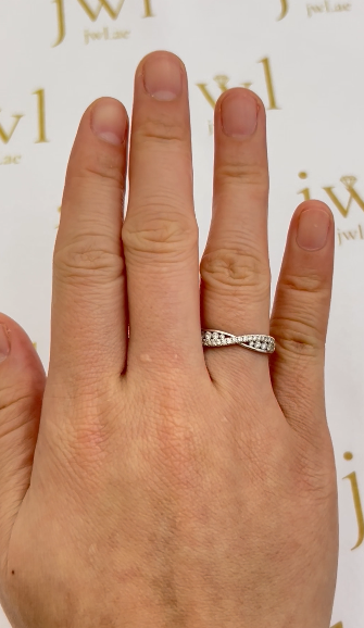 Diamond Infinity Lab-Grown Diamond Wedding Band in 18K White Gold
