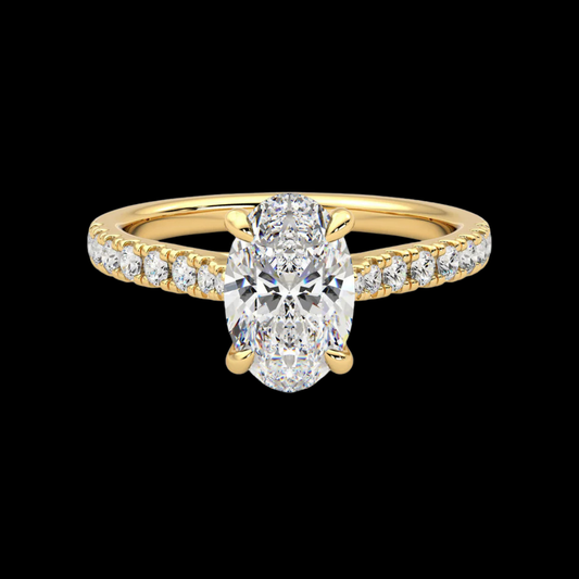 Customize Oval With Marquise And Round Side Stone