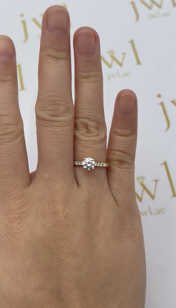 0.70 Carat Round Lab-Grown Diamond Astra Solitaire Engagement Ring in 18K Yellow Gold