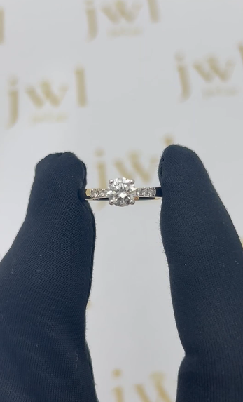 0.70 Carat Round Lab-Grown Diamond Astra Solitaire Engagement Ring in 18K Yellow Gold