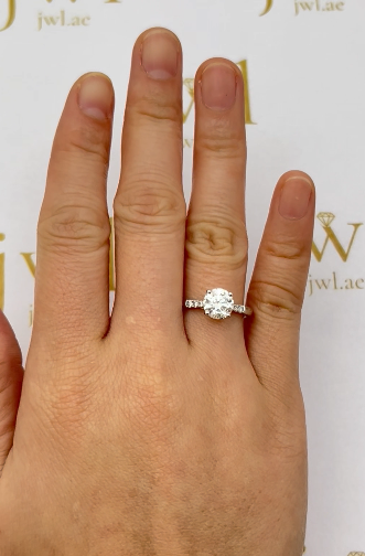 1.51 Carat Round Lab-Grown Diamond Astra Solitaire Engagement Ring in 18K White Gold