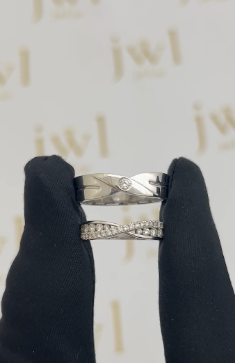 Diamond Infinity Lab-Grown Diamond Wedding Band in 18K White Gold