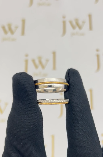 Eternal Embrace Lab-Grown Diamond Wedding Band in 18K Two-Tone White & Yellow Gold
