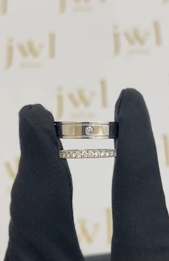 Forever Love Lab-Grown Diamond Wedding Band in 18K White Gold