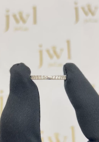Half Eternity Ribbon Lab-Grown Diamond Ring in 18K White Gold