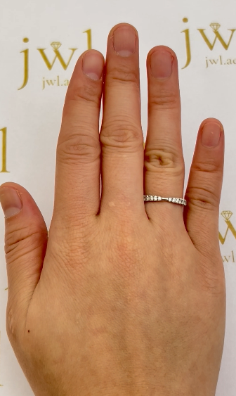 Half Eternity Ribbon Lab-Grown Diamond Ring in 18K White Gold
