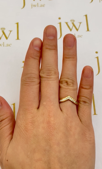 V Shape Eternity Lab-Grown Diamond Ring in 18K Yellow Gold