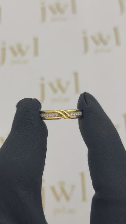 Twisted Diamond Lab-Grown Diamond Wedding Band in 18K Yellow Gold