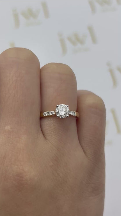 0.70 Carat Round Lab-Grown Diamond Astra Solitaire Engagement Ring in 18K Yellow Gold