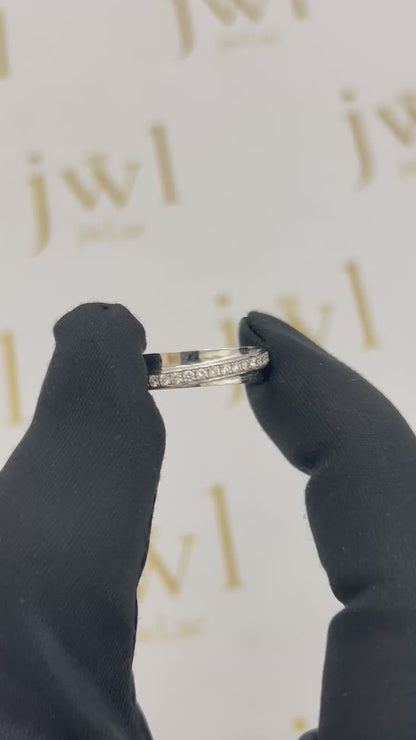 Celestial Embrace Lab-Grown Diamond Wedding Band in 18K White Gold