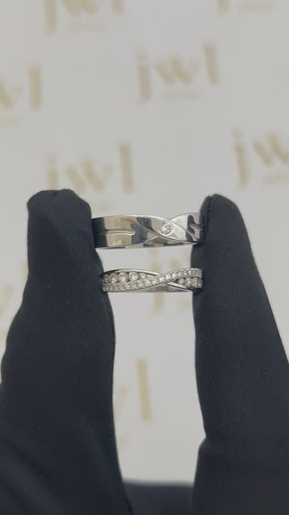Diamond Infinity Lab-Grown Diamond Wedding Band in 18K White Gold
