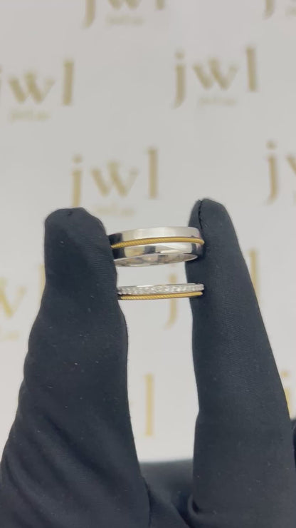 Eternal Embrace Lab-Grown Diamond Wedding Band in 18K Two-Tone White & Yellow Gold
