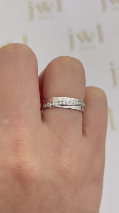 Celestial Embrace Lab-Grown Diamond Wedding Band in 18K White Gold