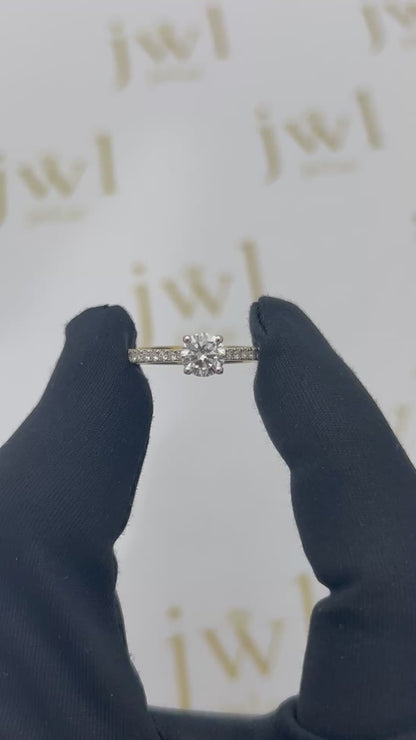 0.70 Carat Round Lab-Grown Diamond Ophelia Engagement Ring in 18K Yellow Gold
