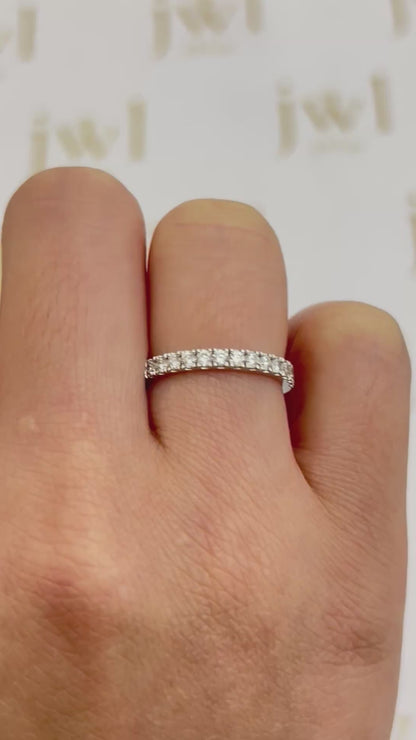 Forever Love Lab-Grown Diamond Wedding Band in 18K White Gold