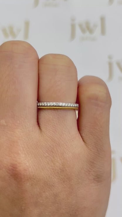 Eternal Embrace Lab-Grown Diamond Wedding Band in 18K Two-Tone White & Yellow Gold