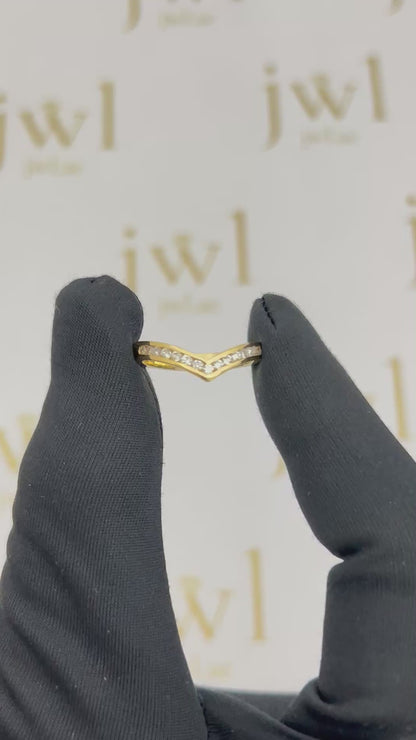V Shape Eternity Lab-Grown Diamond Ring in 18K Yellow Gold