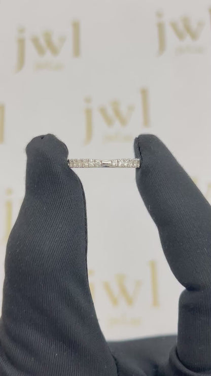 Half Eternity Ribbon Lab-Grown Diamond Ring in 18K White Gold