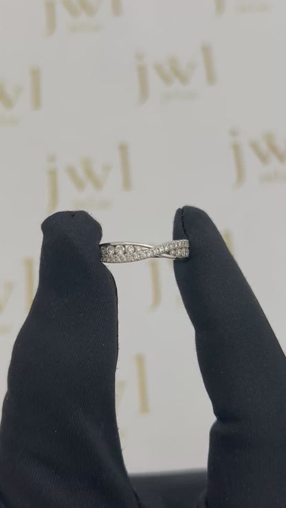 Diamond Infinity Lab-Grown Diamond Wedding Band in 18K White Gold