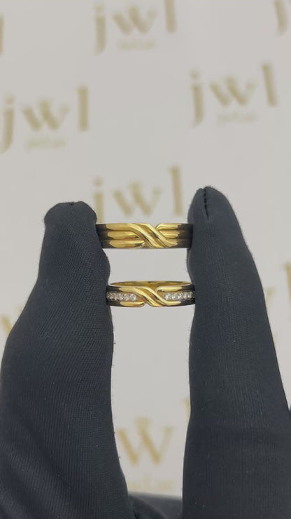 Twisted Diamond Lab-Grown Diamond Wedding Band in 18K Yellow Gold
