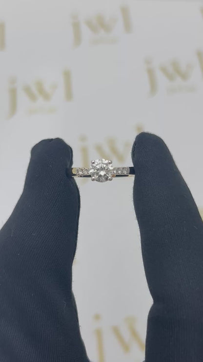 0.70 Carat Round Lab-Grown Diamond Astra Solitaire Engagement Ring in 18K Yellow Gold