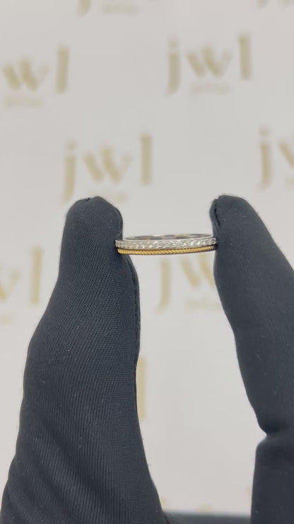 Eternal Embrace Lab-Grown Diamond Wedding Band in 18K Two-Tone White & Yellow Gold
