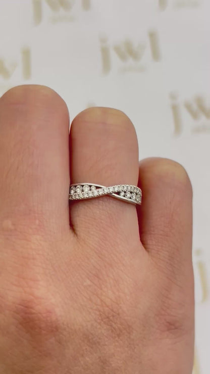 Diamond Infinity Lab-Grown Diamond Wedding Band in 18K White Gold
