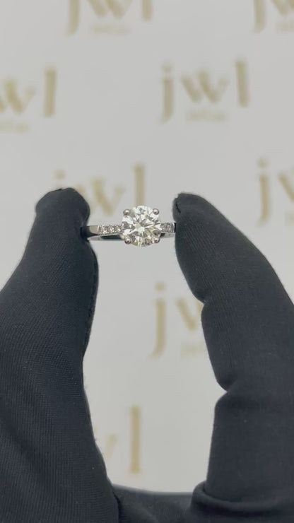 1.51 Carat Round Lab-Grown Diamond Astra Solitaire Engagement Ring in 18K White Gold