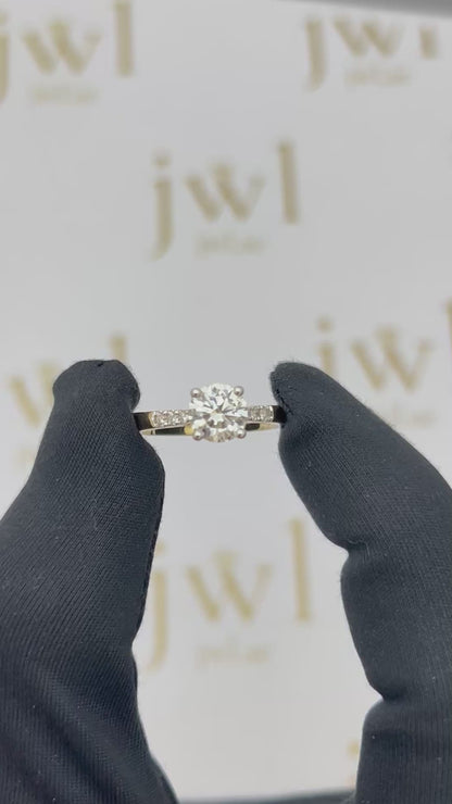 1.03 Carat Round Lab-Grown Diamond Astra Solitaire Engagement Ring in 18K Yellow Gold